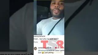 Kevin Gates responds to fans who commented on him teaching his daughter to drive without a seatbelt.