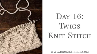 Day 16 Twigs Knit Stitch : #100daysofknitstitches