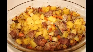 Картошка с Мясом в Духовке. Простой рецепт Очень Вкусного картофеля с Мясом в Духовке.