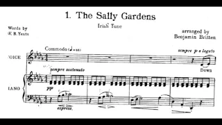 BRITTEN " The Sally Garden " piano accompaniment with score contralto voice Irish Lyric Song karaoke