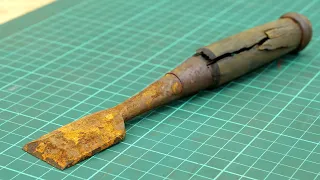 Chisel Restoration with New Handle | Rusty Chisel