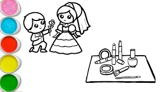 Bride  and Groom  Drawing, Coloring, Painting for Kids and Toddlers for kids,181