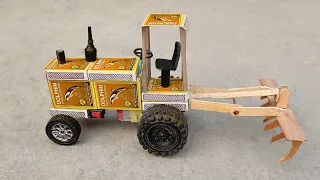 how to make a Tractor at Home with Matchbox | Diy Mini Tractor | Mini Tractor Science Project