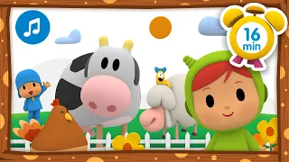 🐮NINA'S FARM + More  Nursery Rhymes & Kids Songs [ 16 minutes ] | Pocoyo