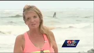 Preparing for Harvey in Grand Isle, waves and wind speeds rising