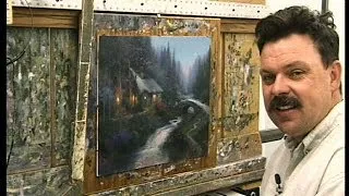 Twilight Cottage - Thomas Kinkade Paints in his Studio