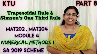 Trapezoidal & Simson's One Third Method | Numerical Methods 1| MAT202 | MAT204 |  Module 4 | Part 8