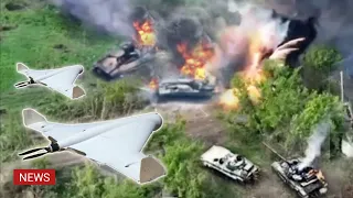 Brutal Attack! New Russian kamikaze drone Geran-2 destroys Ukrainian self-propelled gun crew