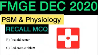 FMGE DECEMBER 2020 EXAM | PSM AND PHYSIOLOGY RECALL MCQ | COMMUNITY MEDICINE | Medico G