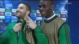 Mario Balotelli and Adel Taarabt having Fun on Interview