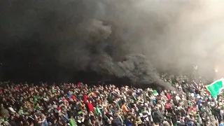 Football match crowd reaction in Saint Etienne - France