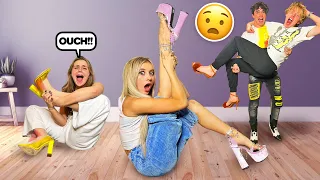 LAST TO LEAVE HIGH HEELS WINS **funny challenge** |Elliana Walmsley