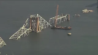 Baltimore bridge collapse: Cranes arriving to start removing wreckage