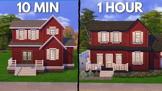 Building the SAME HOUSE in 10 Minutes and 1 Hour in The Sims 4