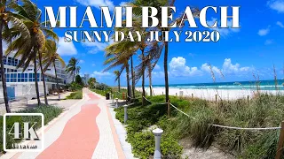 SUNNY DAY MIAMI BEACH JULY 2020 WALKING TOUR 4K UHD 60FPS USA AΩ