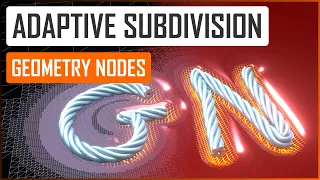 Procedural Adaptive Subdivision with curves in Geometry nodes - Blender tutorial ENG