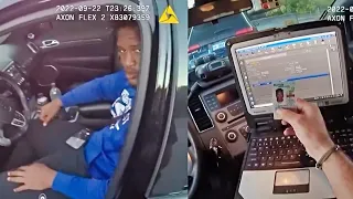 Bodycam footage of Jalen Carter being pulled over for speeding and arrested before NFL combine