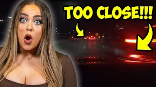 CAR GIRL REACTS TO SQUEEZE BENZ & 340I GOING CRAZY IN TRAFFIC