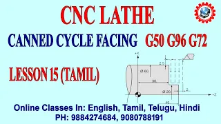 CNC TURNING -  CANNED CYCLE FACING  – G96 G50 G72 - தமிழ் வழி பயிற்சி – CNC PROGRAMMING TAMIL