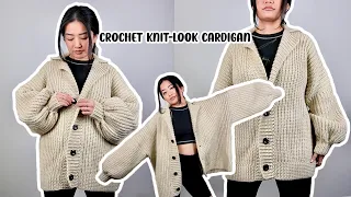 Crochet Knit-look Cardigan Tutorial