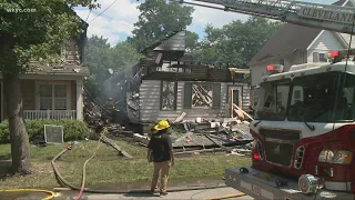 Two people injured in house explosion on Cleveland's east side