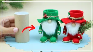 Сказочный Гномик из втулки Легко и Быстро 🤗 Gnome of Cardboard sleeve Making Idea 🎄