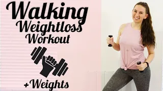 INDOOR WALKING WEIGHTLOSS WORKOUT + WEIGHTS || Beginners Friendly || Can be done without weights!