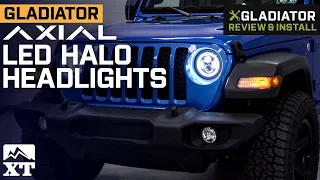 Jeep Gladiator JT Axial LED Halo Headlights with DRL and Amber Turn Signals Review & Install