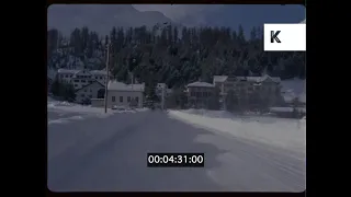 1960s Switzerland, POV Driving Through St Moritz, 35mm