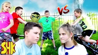 The Incredible HULK CLASH! Ninja Kidz TV vs SuperHeroKids