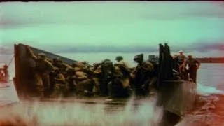 HD Stock Footage WWII Color Beachhead to Berlin Reel 2 - Normandy Invasion - D-Day