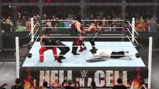 WWE 2K16 6 man Hell in a Cell Match