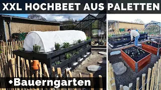 Hochbeet aus Paletten selber bauen mit Anlegen - Befüllen - Bepflanzen + Bauerngarten gestalten