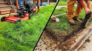 Homeowner AMAZED After I Mowed & Edged Her OVERGROWN Lawn