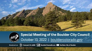Boulder City Council Meeting 10-13-22