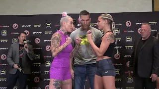 Bec Rawlings vs Britain Hart 2 weigh-in and faceoff BKFC 26