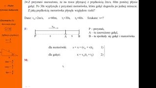 24. Fizykamax, ruch jednostajny, motorówka goni gałąź