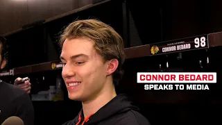 Connor Bedard after preseason win vs. STL | Chicago Blackhawks