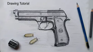 How to draw Pistol Step by Step.