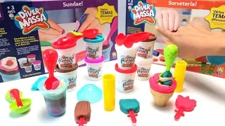 Kit de Massinha Sorveteria Faça Sorvetes Incríveis - Diver Massa da Divertoys