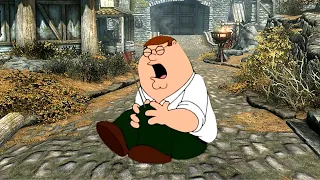 Peter takes an arrow to the knee in Skyrim