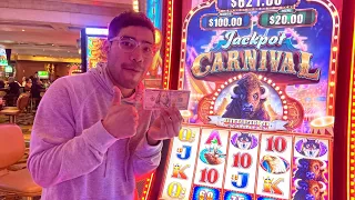 Triggered Some FUN BONUSES On The New Jackpot Carnival Slot Machine In Las Vegas! 🤗🎡