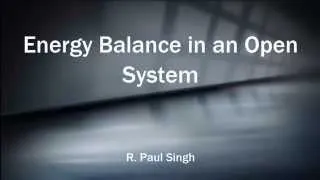 Energy Balance of an Open System