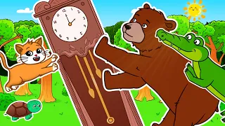 Hickory Dickory Dock | Bear vs Alligator | Animal Time | Animated Cartoon for Kids