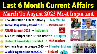 Last 6 Month Current Affairs 2023 | Most Important Questions | Last Six Month Current Affairs 2023