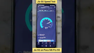 Jio 5G Speed Test on Poco M6 Pro 5G #shorts