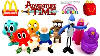 2016 McDONALD'S CARTOON NETWORK ADVENTURE TIME GUMBALL HAPPY MEAL TOYS KIDS SET 8 COLLECTION REVIEW