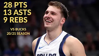 Luka Doncic 28 Pts 13 Asts 9 Rebs Highlights vs Milwaukee Bucks | NBA 20/21 Season