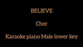 BELIEVE-Cher -karaokê piano male Key