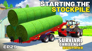 STARTING THE STOCKPILE! | Survival Challenge Multiplayer | FS22 - Episode 29